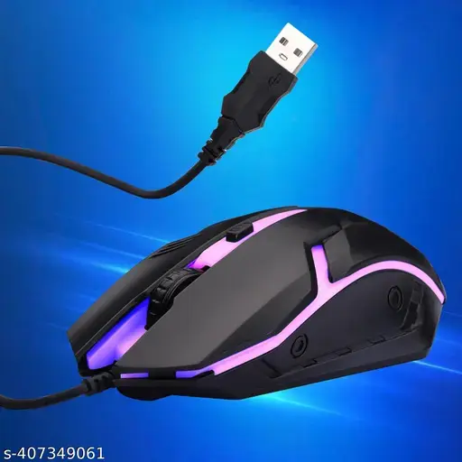 Home verse New Launch High Precision Wired Gaming Mouse with 4 Buttons, Rainbow LED Lights, DPI Switch with DPI, Plug & Play, 3 Million clicks, Lightweight Mouse