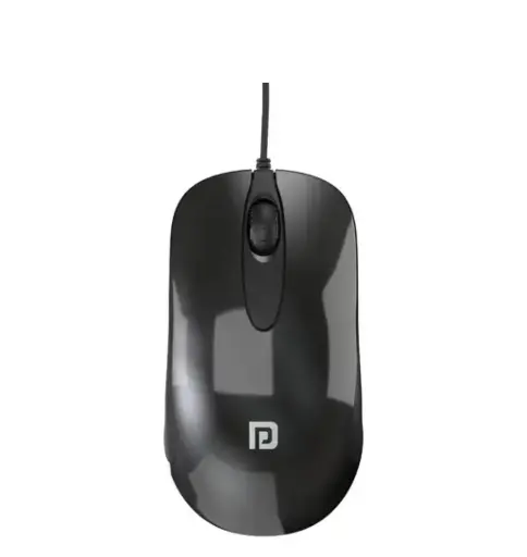 Portronics Toad 26 Wired Optical Mouse with 1500 DPI, Optical Orientation, Click Wheel, 1.35M Cable Length(Black)