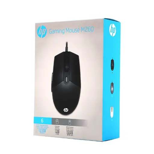 HP M260 RGB Backlighting USB Wired Gaming Mouse, Customizable 6400 DPI, Ergonomic Design, Non-Slip Roller, Lightweighted /3 Years Warranty (7ZZ81AA),Black